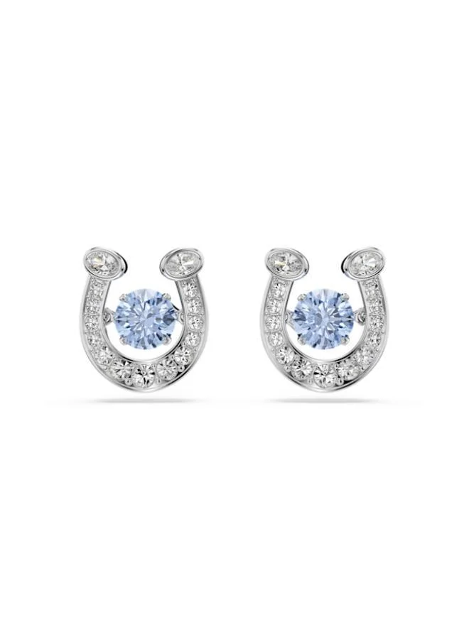Symbolica Blue Crystal Rhodium Plated Pierced Earrings